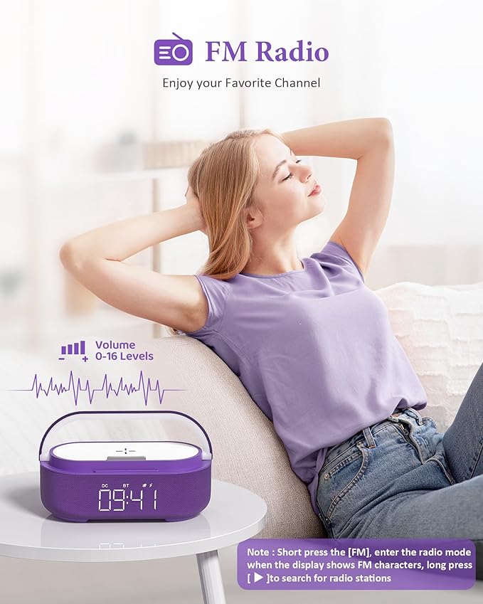 COLSUR Bluetooth Speaker Alarm Clock - Image 3