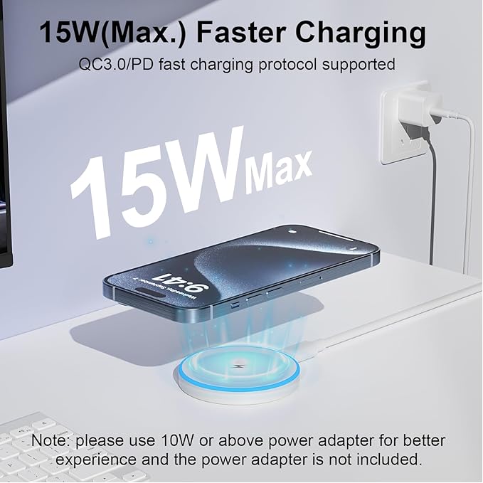 MagSafe Charger 2 Pack 15W Magnetic Wireless Charger Fast Charging Pad - Image 2