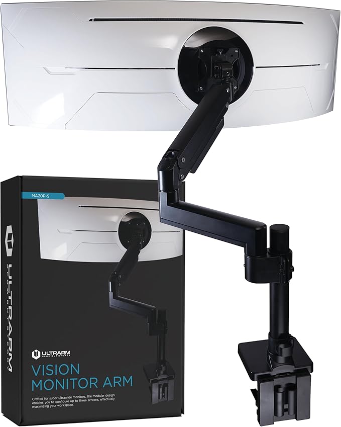 ULTRARM Heavy Duty Monitor Arm for Ultrawide Monitors up to 57" and 44 lbs by ULTRARM