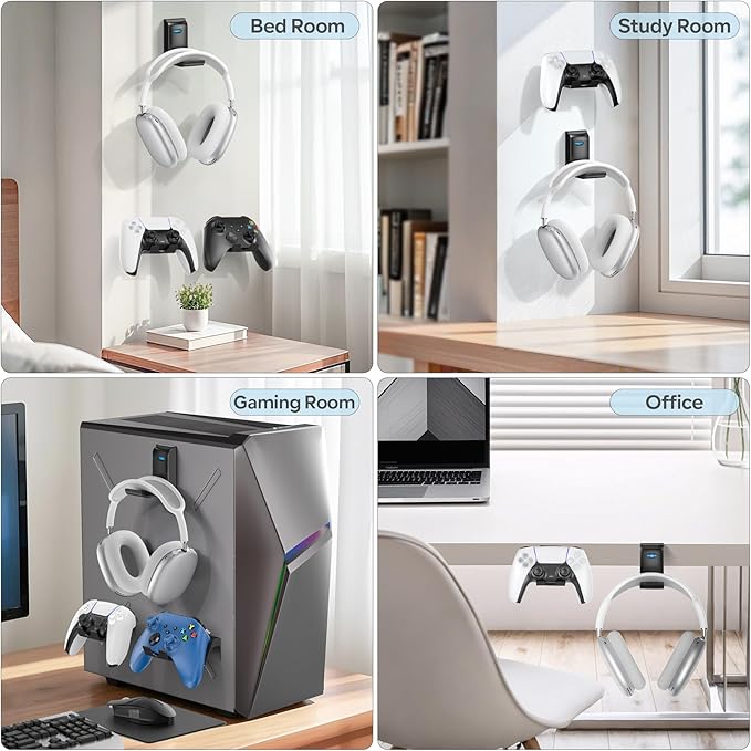 OIVO Controller & Headset Wall Mount Holder Stand, Foldable Headphone Stand - Image 5