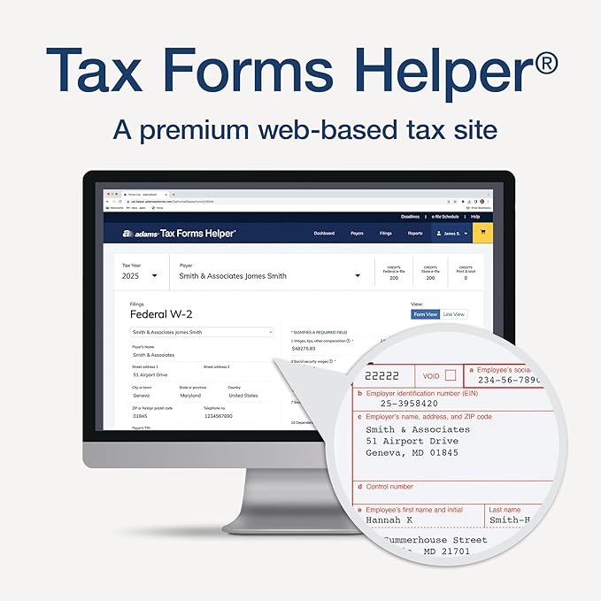 Adams W-2 Forms 2025, 6-Part Kit - Image 3