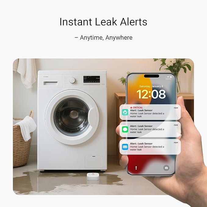 YoLink Water Leak Starter Kit: Hub + 4 Leak Sensor 1, LoRa Long-Range, - Image 3