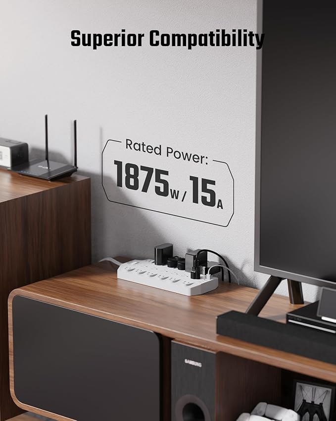 Power Strip Surge Protector, SUPERDANNY 18 Outlets - Image 7
