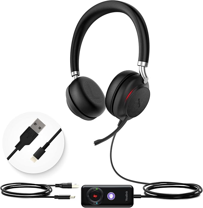 Yealink UH38 Bluetooth USB Wired Headset, Work Headset by RedefineYourWorkplace