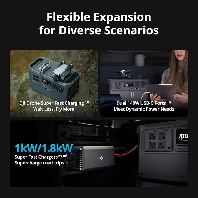 DJI Power 1000 V2 Portable Power Station, 1024Wh LFP Battery, Compact Size - Image 7