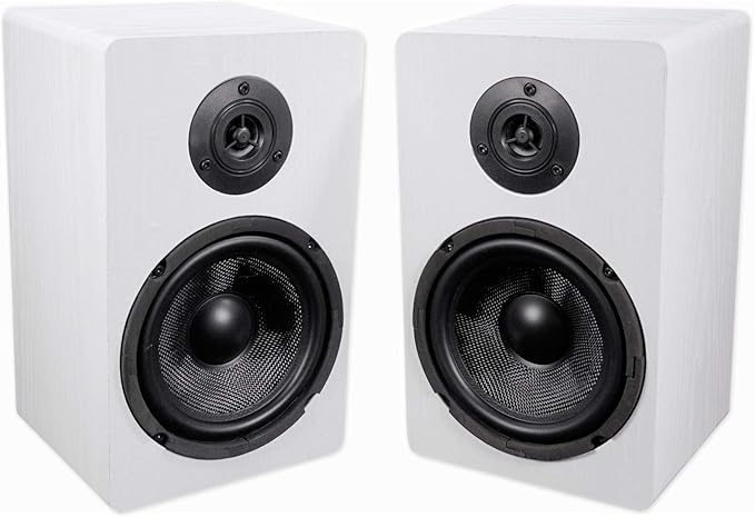 Rockville Pair RockShelf 64W V2 400w White 6.5" Bookshelf Speakers, 4 Ohm - Image 2