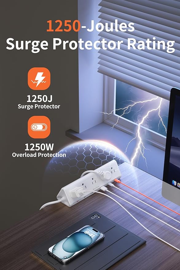 6.5 FT Desk Clamp Power Strip - Image 5