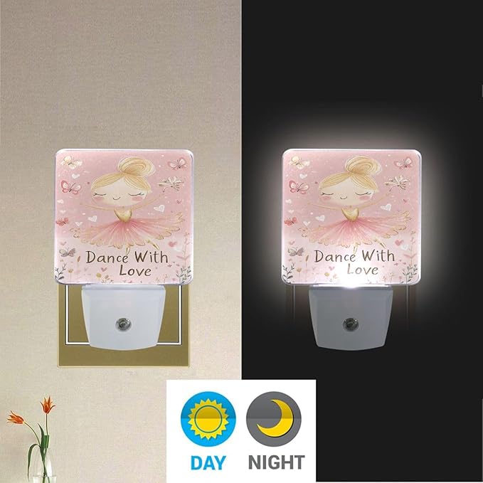 Pigsaly Led Night Light Ballerina Girl Gold Butterfly Night Light Plug in Wall - Image 5