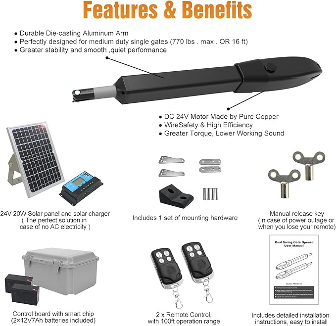 JUJIANG C026 Solar Gate Opener - Image 6