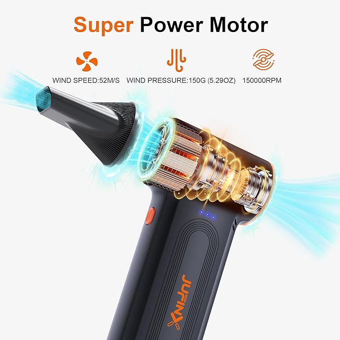 JUFINX X117 Compressed Air Duster-150000RPM Super Power Snow Blower, 3-Gear - Image 2