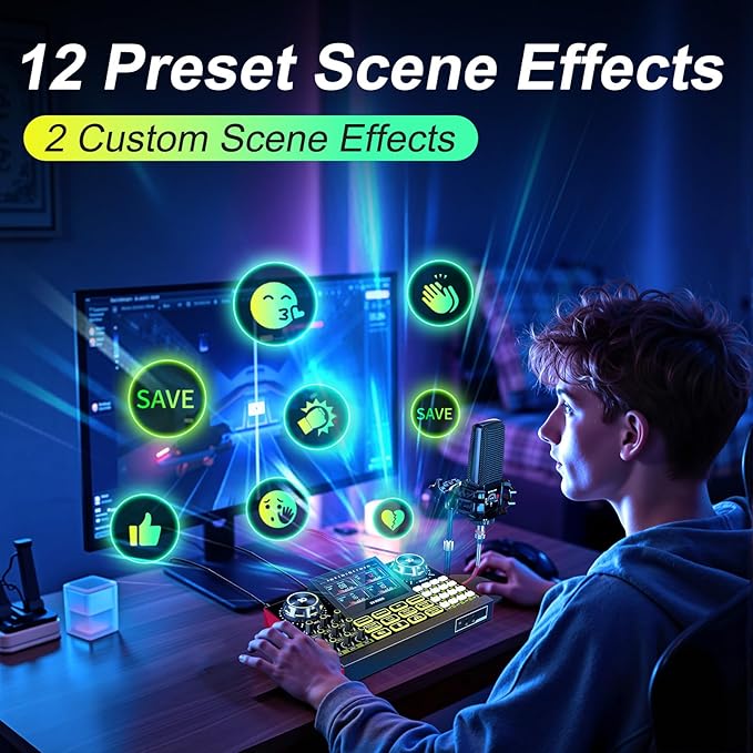 Podcast Microphone Bundle with Live Sound Card Audio Mixer, Podcast Equipment - Image 8