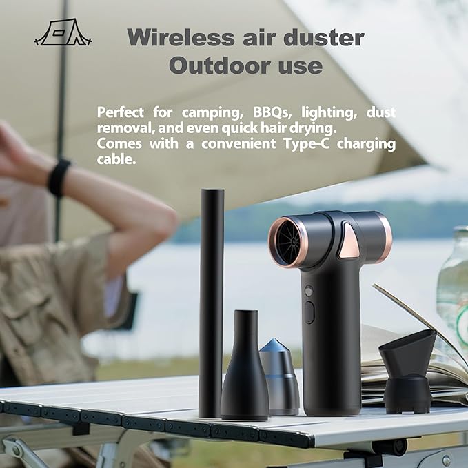 muilsae 4-in-1 Mini Air Duster, Electric Dust Cleaner Pocket Size, Rechargeable - Image 9