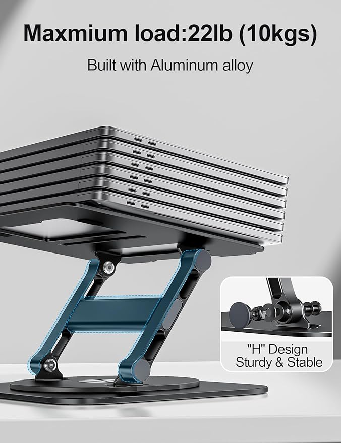 MCHOSE Laptop Stand, H-Design Stable Computer Stand, Ergonomic Laptop Riser - Image 2