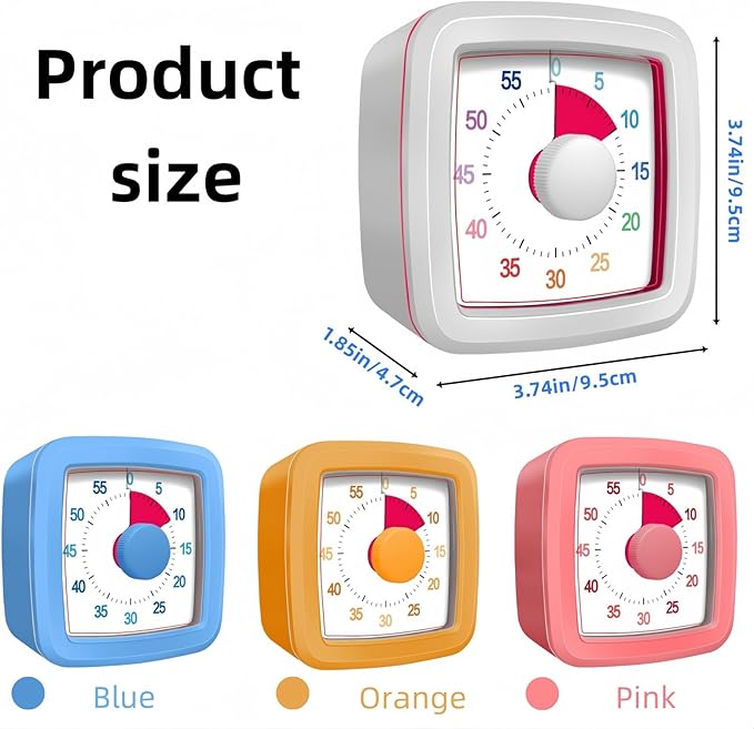 60 Minute Visual Timer for Kids and Adults, Non-Ticking 5.5 Inch Large Visual - Image 9