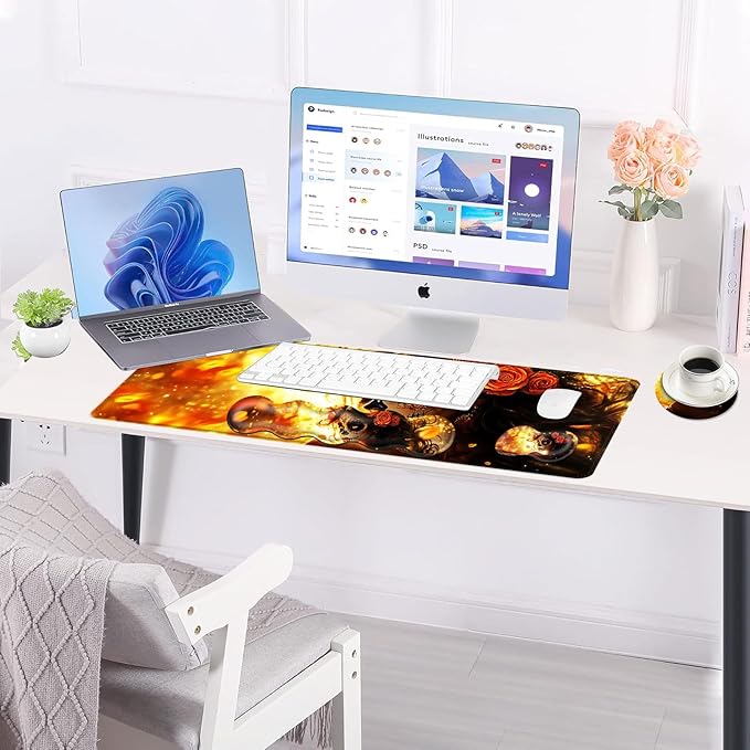 BFUKVOU Large Keyboard Mouse Pad Set, Extended Mouse Pad+Keyboard Wrist Rest - Image 3