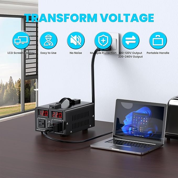 500W Voltage Converter Transformer Step Up/Down Converter 110/120 Volt - Image 2