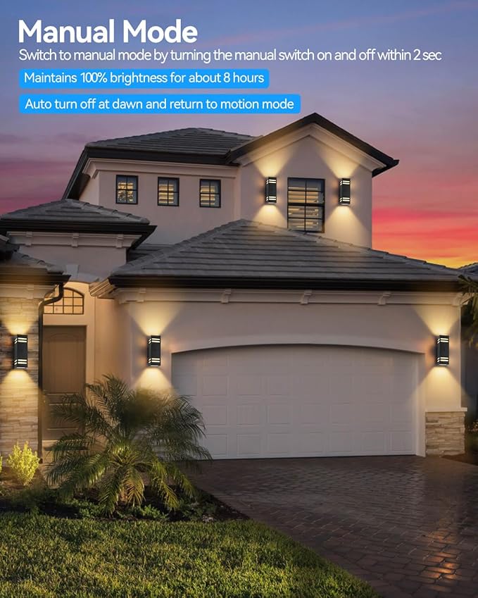 Zinola Motion Sensor Outdoor Lights, Modern Outdoor Wall Lights - Image 6