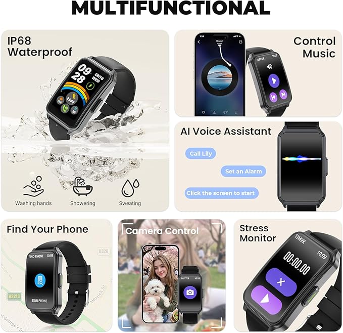 Fitness Tracker，Smart Watch 24/7 Heart Rate Spo2 Blood Oxygen Monitor Sleep - Image 8