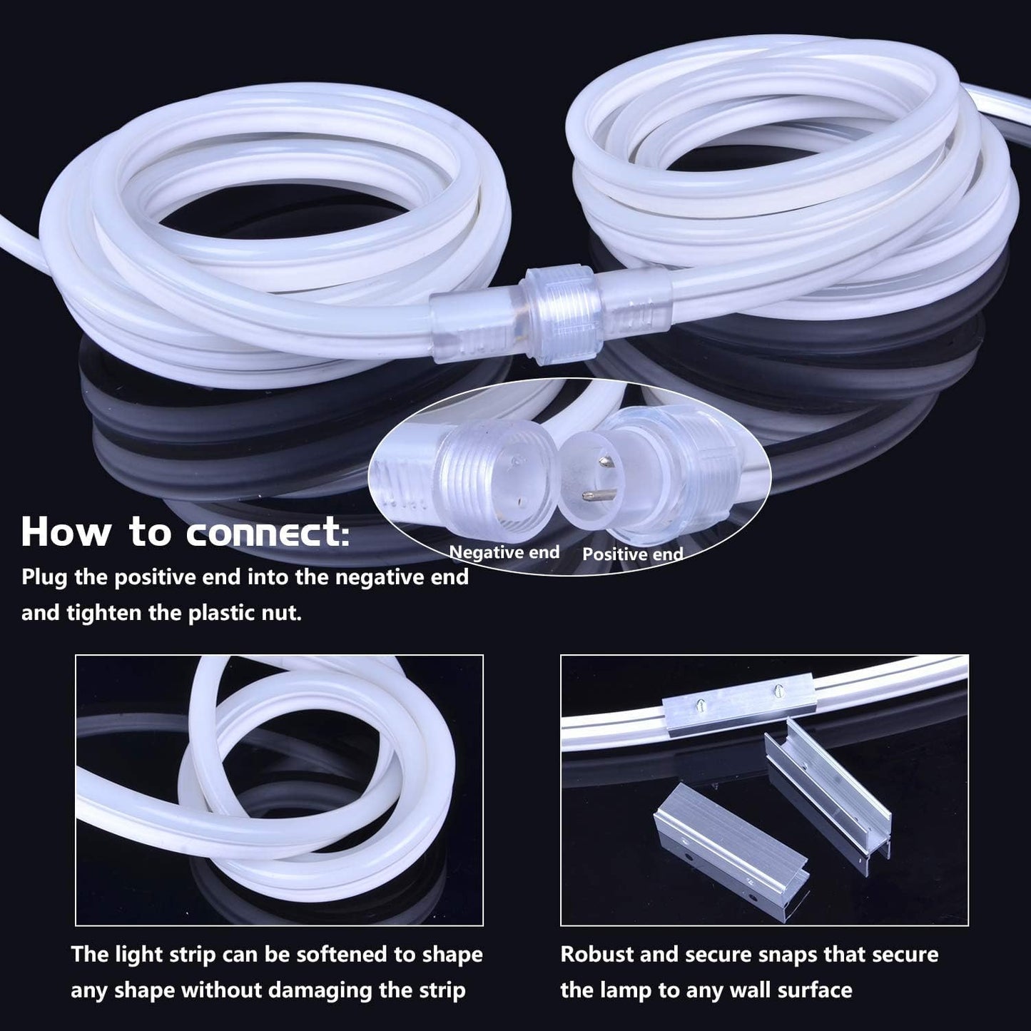 33FT Blue Neon Strip Lights, AC 110V 1200LED for in/Outdoor Lights | Neon Rope Lights Outdoor Waterproof Strip lights AC Plug-in 8X16MM Connectable Flexible for Bedroom Patio Party Camping DIY