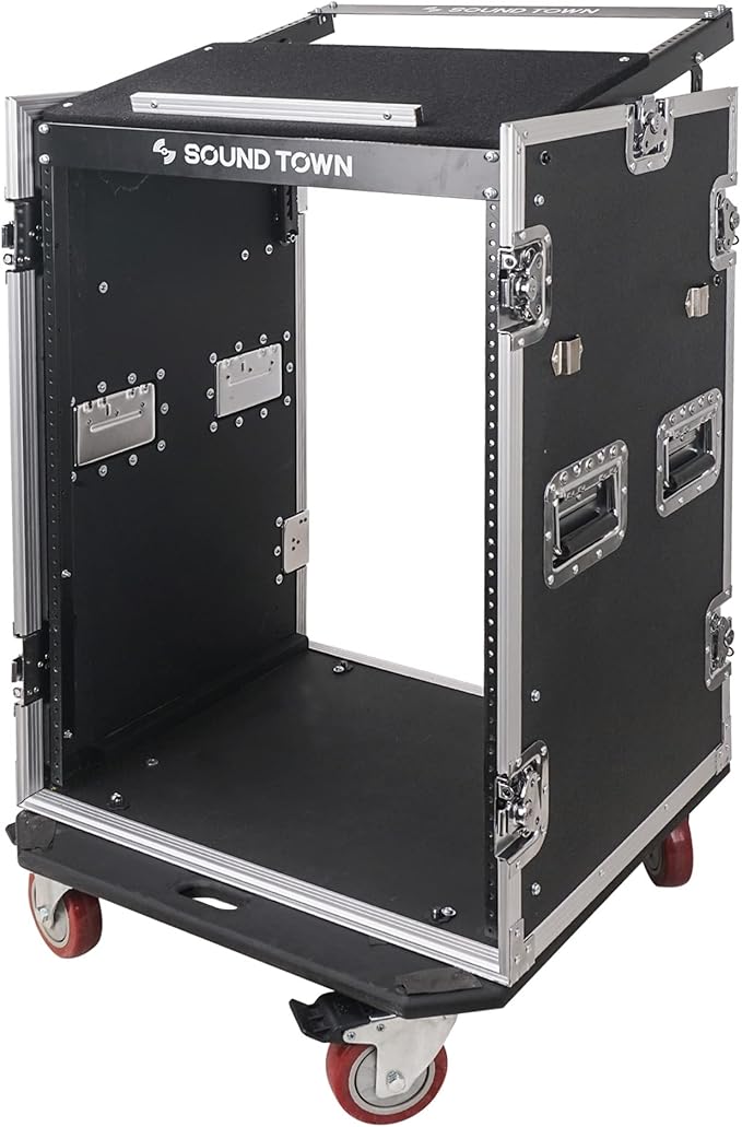 Sound Town Heavy-Duty 1/2" Plywood 16U PA/DJ Rack/Road Case - Image 3