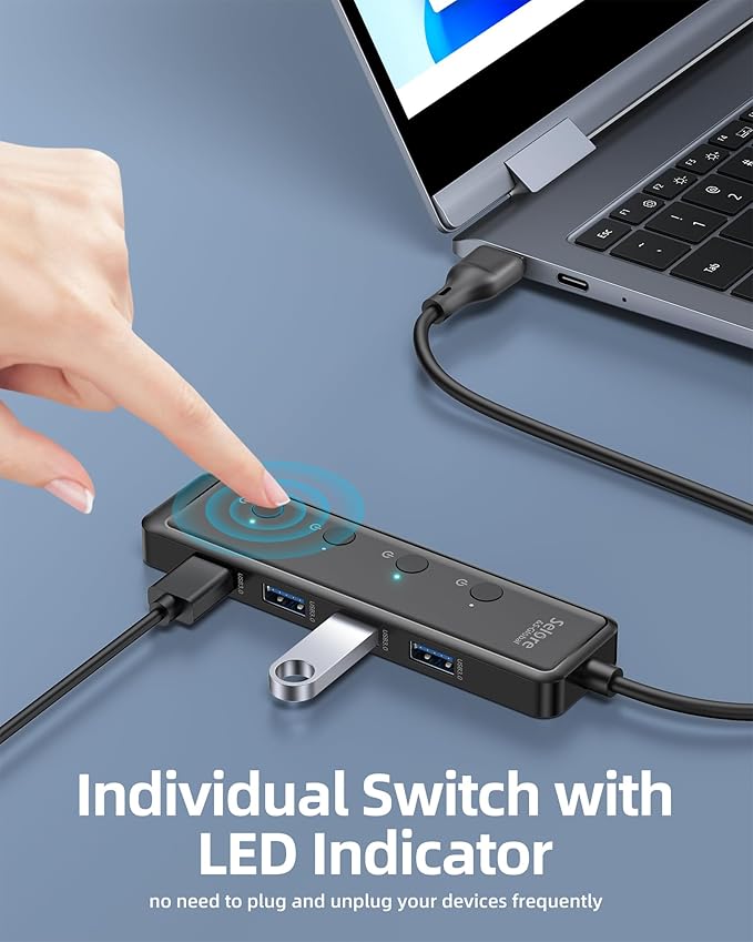 Selore USB 3.0 Hub, Selore 4-Port USB Hub Ultra-Slim Data USBA Splitter USBA - Image 4