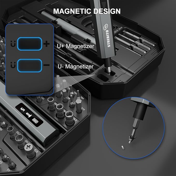 STREBITO Mini Electric Screwdriver Upgraded 155 in 1 Electric Precision - Image 6