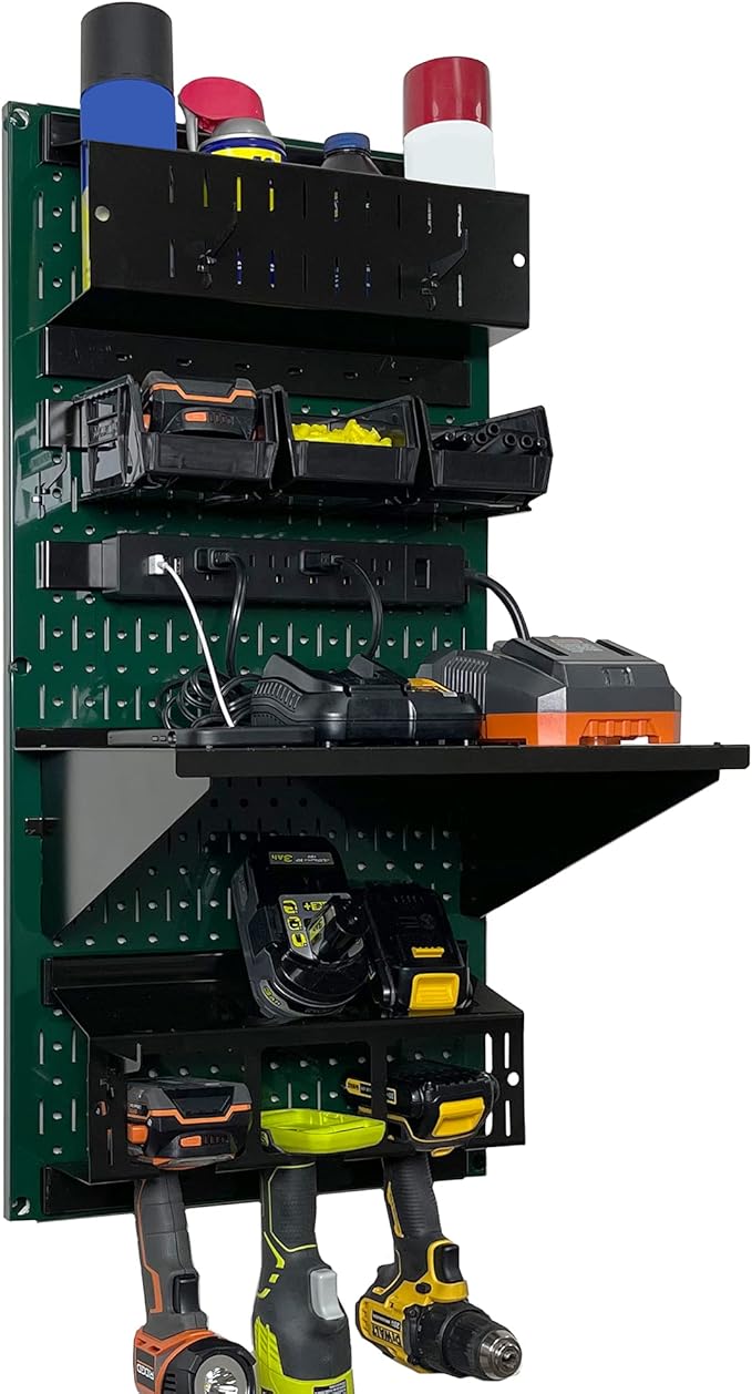 Wall Control Power Tool Storage Organizer Kit Cordless Drill Holder Charging by Wall+Control