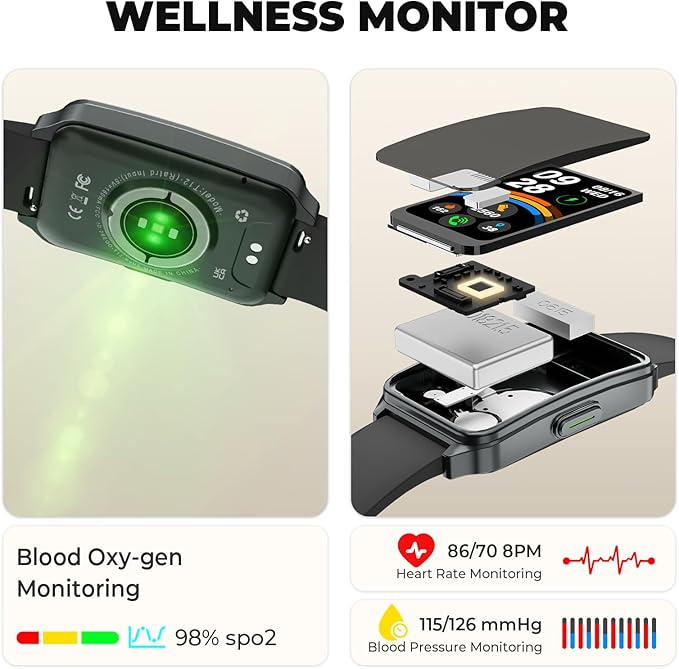 Fitness Tracker，Smart Watch 24/7 Heart Rate Spo2 Blood Oxygen Monitor Sleep - Image 5