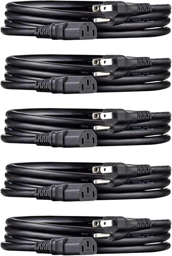 Amazon Basics PC Power Cord, 6 feet, AC Power Cord by AmazonBasics