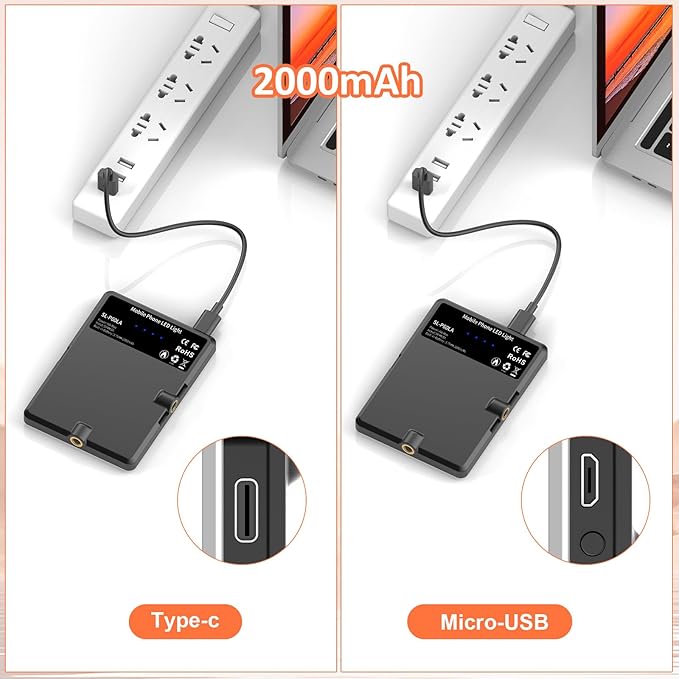TONEOF Portable Selfie Light, Rechargable 60 LED PhoneLight - Image 5