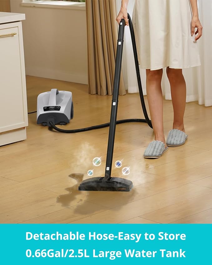 GROBELL Steam Cleaner: 40s Fast Heating-0.66Gal Large Tank-21 PCS Kit-No - Image 3