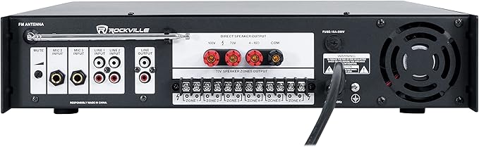 Rockville RCS650-6 650 Watt 6-Zone 70V Commercial Amplifier, USB/SD/FM Playback - Image 3