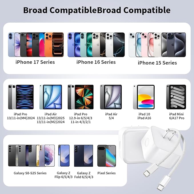 2 Pack Fast Charger iPhone 17/16/15, 40W USB C Dynamic Apple Adapter - Image 6