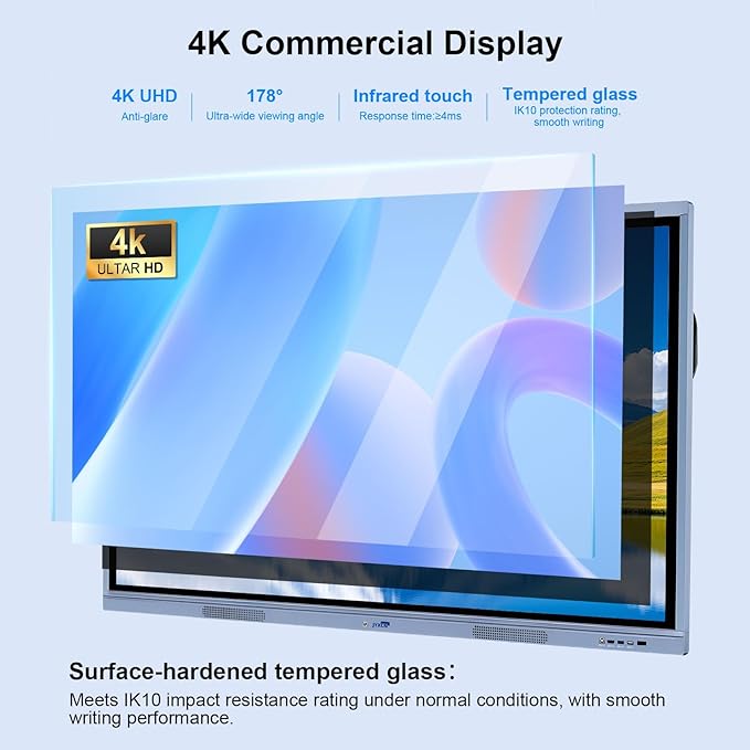 JYXCN 65" 4K Smart Board Interactive Digital Whiteboard, Android 11 & Windows - Image 3