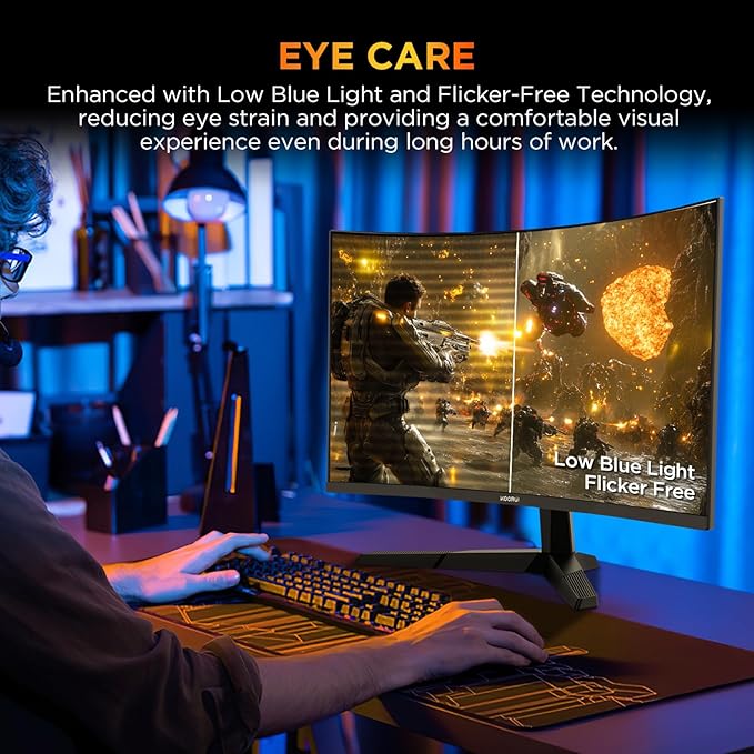KOORUI 25 Inch Curved Gaming Monitor 240Hz FHD 1080P Computer Monitor, 1500R - Image 8