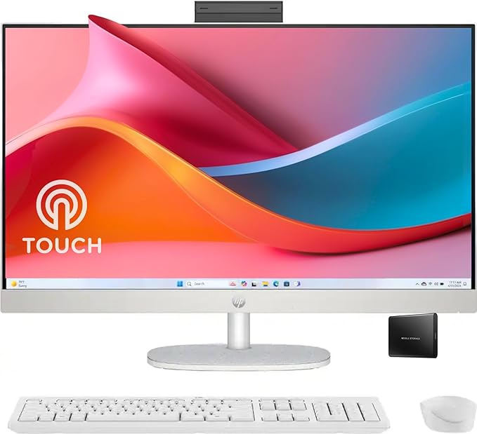 HP 27" FHD Touchscreen All-in-One Desktop Computer, 16GB DDR5 RAM, 1TB SSD by HP