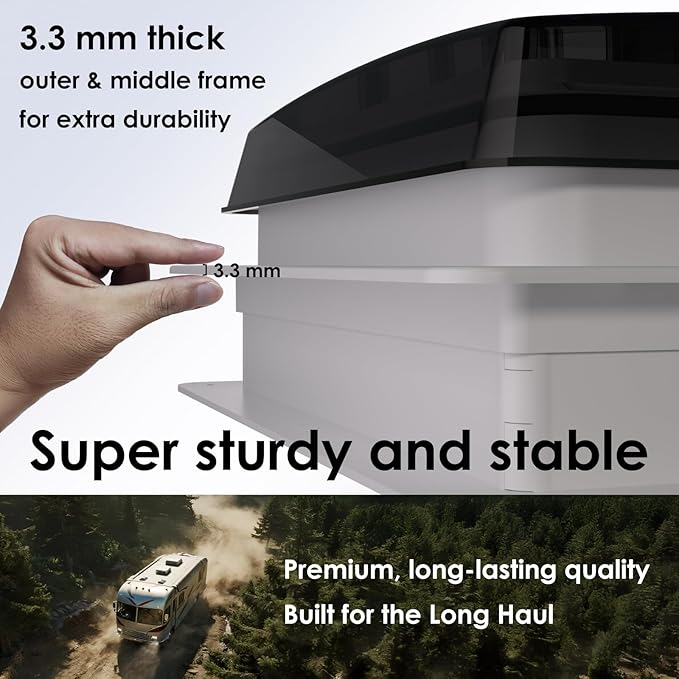 2012 Air Max RV Roof Vent Fan 14" x 14", Quiet 12V Motorhome Ventitaltion - Image 8