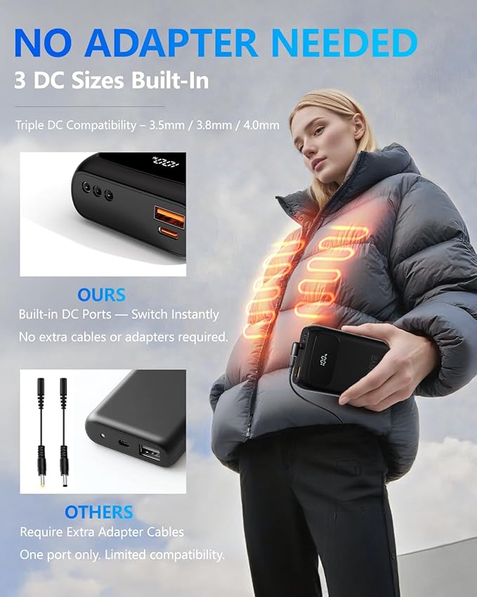 ColdBye Heated Vest Battery Pack . 5 , Type-C and USB - Image 4