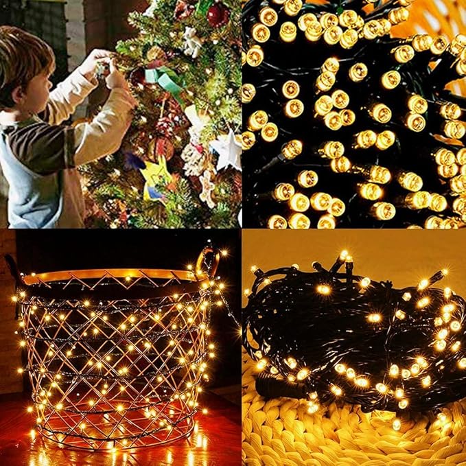Home Lighting 66ft Christmas Decorative Mini Lights, 200 LED Green Wire Fairy - Image 7