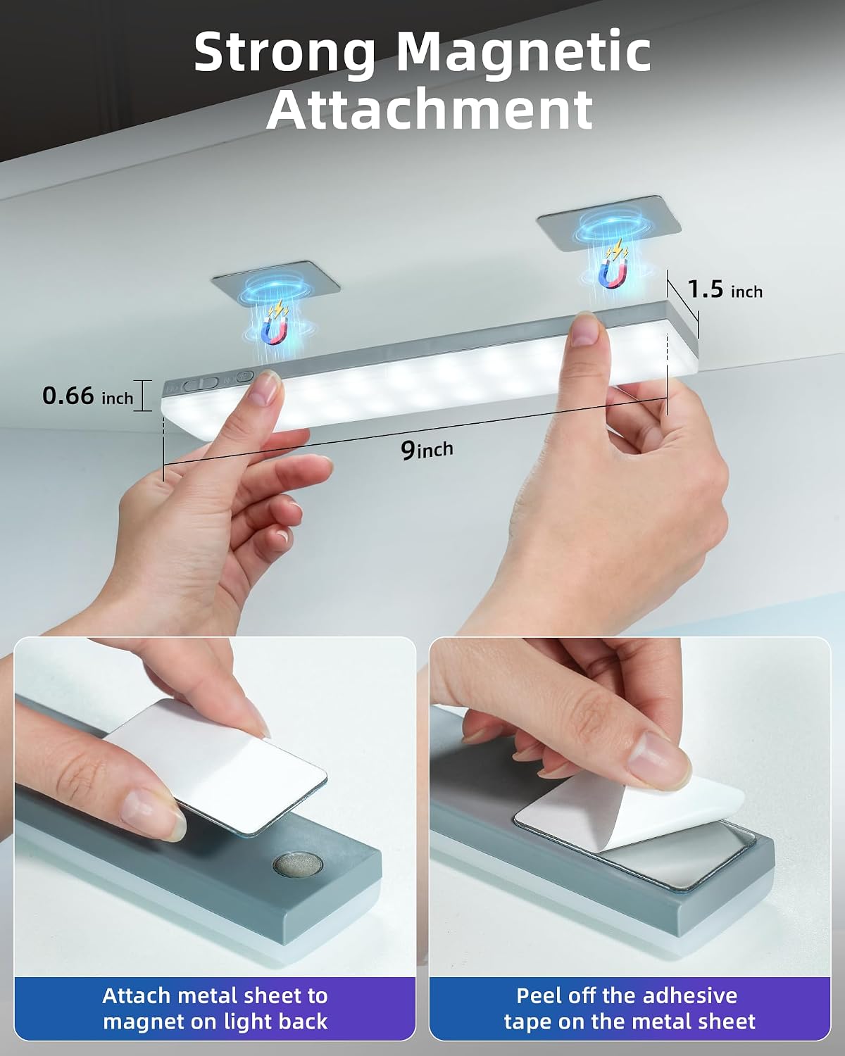EZVALO 80RGB Color Changing Under Cabinet Lighting Wireless, 1800mAh Rechargeable Led Strip Shelf Lights, Timer & Dimmable Bar Light with Remote for Kitchen, Bedroom, Display Case, Car, 6Pack
