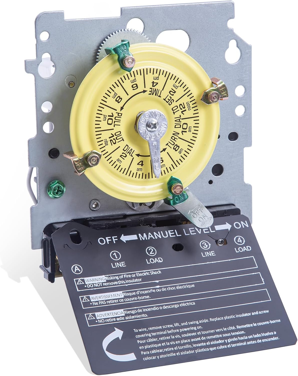T104M Mechanical Time Switch, 208-277V AC 40A DPST, 24-Hour Dial