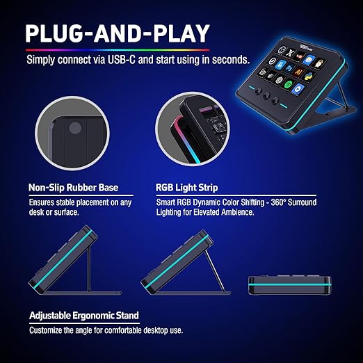 VSDINSIDE Macro Keypad, Stream Controller Deck Gaming Streaming Shortcut - Image 4