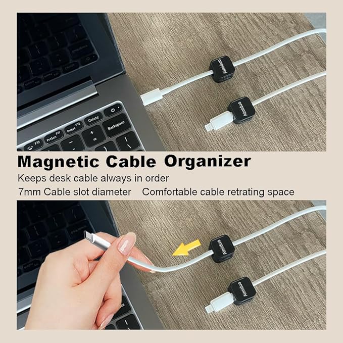 Magnetic Cable Clips Cord Organizer Holder, Adhesive Phone Cable Wire Charger - Image 7