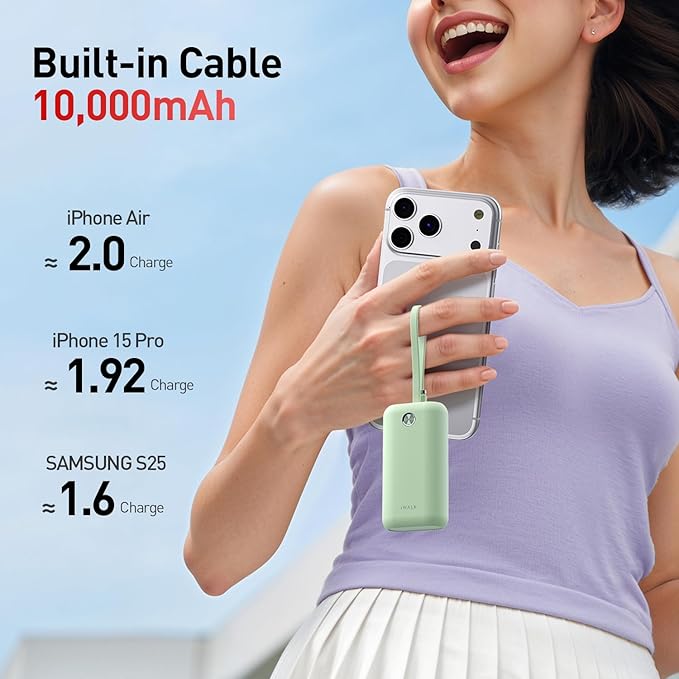 iWALK Mini Portable Charger 10, 22.5W USB-C Fast Charging Power Bank - Image 3