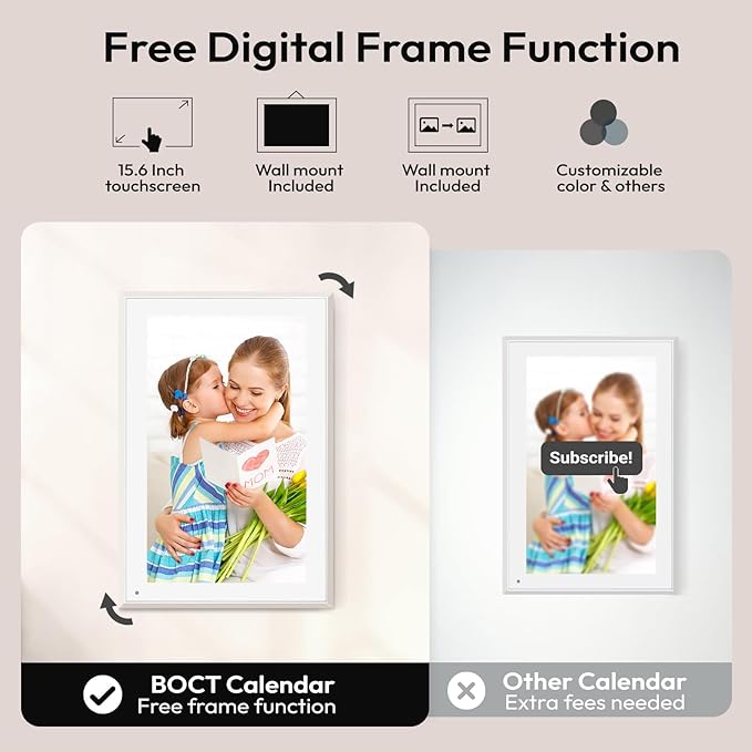 BOCT 15.6'' Digital Calendar Wall - Image 6