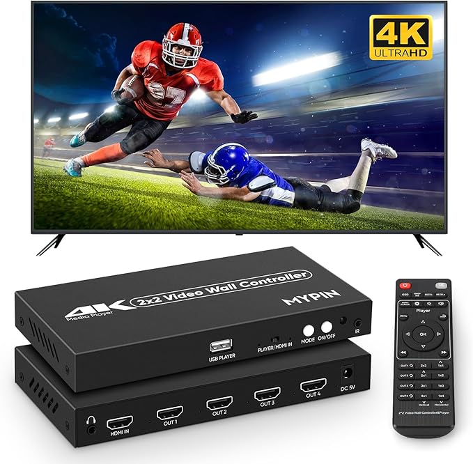 2x2 HDMI 4K Video Wall Controller by MYPIN