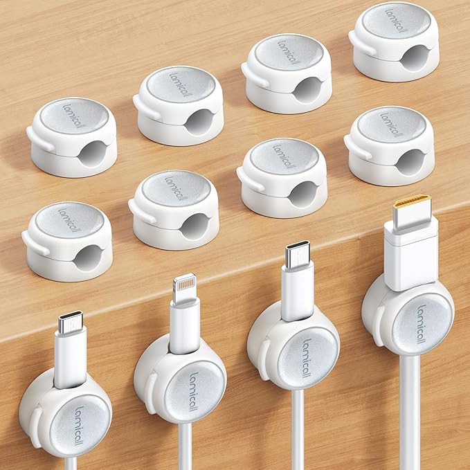 12Pack Magnetic Cable Clips Cord Organizer by Lamicall