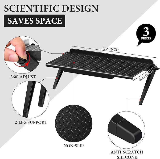 Jetec 3 Pieces Screen Top Shelf TV Top Storage Bracket 2-leg Adjustable Monitor - Image 2