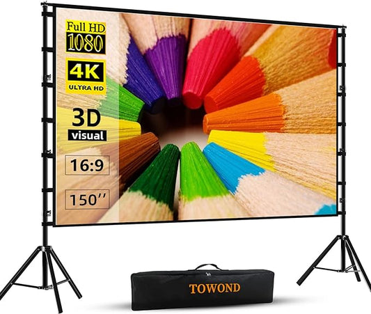 TOWOND Projector Screen and Stand, 150 inch Indoor Outdoor Projection Screen by TOWOND-JLFOfficial