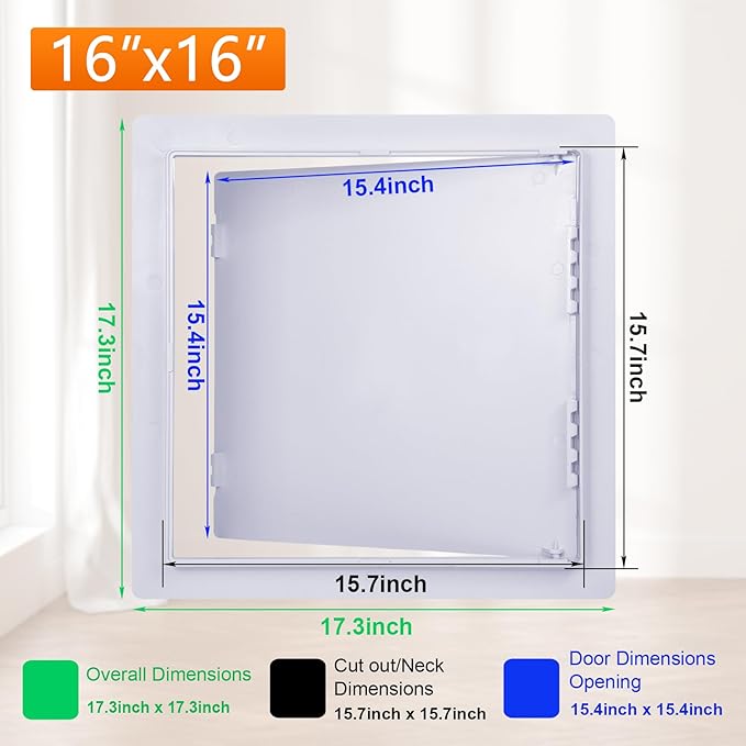 Suteck Plastic Access Panel for Drywall Ceiling 16 x 16 Inch Reinforced - Image 2
